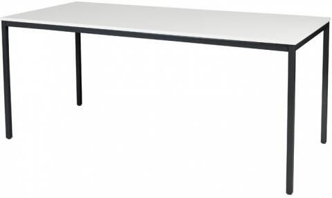 Schaffenburg Domino bureautafel vaste hoogte met 180x80cm licht grijs 20mm blad en zwart (RAL9011) 4-poot frame