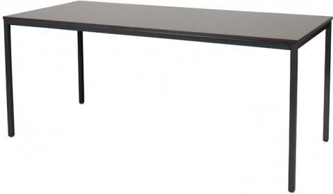 Schaffenburg Domino bureautafel vaste hoogte met 180x80cm wenge donker 20mm blad en zwart (RAL9011) 4-poot frame