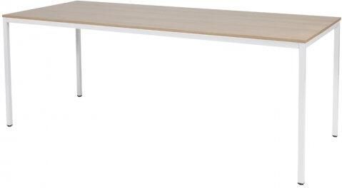 Schaffenburg Domino bureautafel vaste hoogte met 200x80cm kersen licht 20mm blad en wit (RAL9010) 4-poot frame