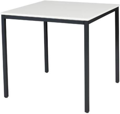 Schaffenburg Domino bureautafel vaste hoogte met 80x80cm licht grijs 20mm blad en zwart (RAL9011) 4-poot frame