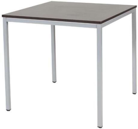 Schaffenburg Domino bureautafel vaste hoogte met 80x80cm wenge donker 20mm blad en aluminium (RAL9006) 4-poot frame