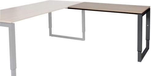 Schaffenburg Domino Plus aanbouwtafel hoogte instelbaar (62-85cm) met 120x60cm'zwevend'kersen licht 20mm blad en zwart (RAL9011) O-poot frame