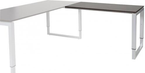 Schaffenburg Domino Plus aanbouwtafel hoogte instelbaar (62-85cm) met 120x60cm'zwevend'wenge donker 20mm blad en aluminium (RAL9006) O-poot frame