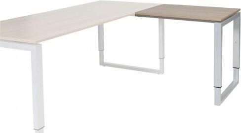 Schaffenburg Domino Plus aanbouwtafel hoogte instelbaar (62-85cm) met 80x60cm'zwevend'kersen licht 20mm blad en aluminium (RAL9006) O-poot frame