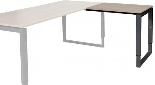 Schaffenburg Domino Plus aanbouwtafel hoogte instelbaar (62-85cm) met 80x60cm'zwevend'kersen licht 20mm blad en zwart (RAL9011) O-poot frame