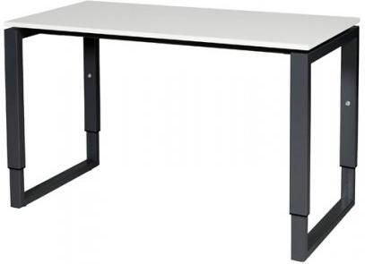 Schaffenburg Domino Plus bureau hoogte instelbaar (62-85cm) met 120x60cm'zwevend'licht grijs 20mm blad en zwart (RAL9011) O-poot frame