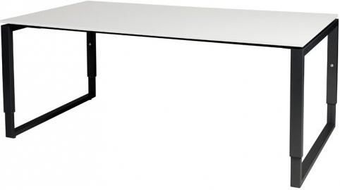 Schaffenburg Domino Plus vergadertafel hoogte instelbaar(62 85cm)met 180x100cm'zwevend'krijtwit 20mm blad en wit(RAL9010)O poot frame