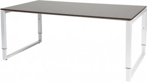 Schaffenburg Domino Plus vergadertafel hoogte instelbaar(62 85cm)met 180x100cm'zwevend'wenge donker 20mm blad en wit(RAL9010)O poot frame