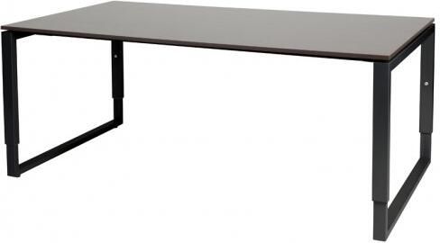 Schaffenburg Domino Plus vergadertafel hoogte instelbaar(62 85cm)met 180x100cm'zwevend'wenge donker 20mm blad en zwart(RAL9011)O poot frame