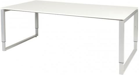 Schaffenburg Domino Plus vergadertafel hoogte instelbaar(62 85cm)met 200x100cm'zwevend'licht grijs 20mm blad en aluminium(RAL9006)O poot frame