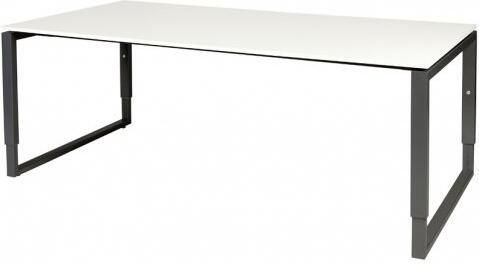 Schaffenburg Domino Plus vergadertafel hoogte instelbaar(62 85cm)met 200x100cm'zwevend'licht grijs 20mm blad en zwart(RAL9011)O poot frame