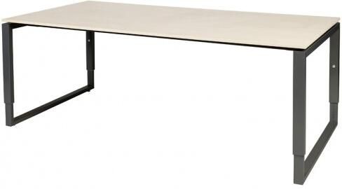 Schaffenburg Domino Plus vergadertafel hoogte instelbaar(62 85cm)met 200x100cm'zwevend'lindberg eiken 20mm blad en zwart(RAL9011)O poot frame