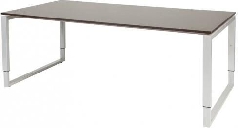 Schaffenburg Domino Plus vergadertafel hoogte instelbaar(62 85cm)met 200x100cm'zwevend'wenge donker 20mm blad en aluminium(RAL9006)O poot frame