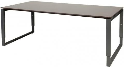 Schaffenburg Domino Plus vergadertafel hoogte instelbaar(62 85cm)met 200x100cm'zwevend'wenge donker 20mm blad en zwart(RAL9011)O poot frame