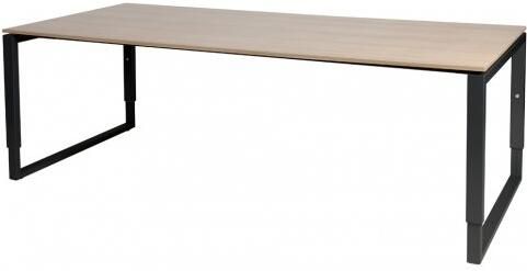 Schaffenburg Domino Plus vergadertafel hoogte instelbaar(62 85cm)met 220x100cm'zwevend'kersen licht 20mm blad en zwart(RAL9011)O poot frame