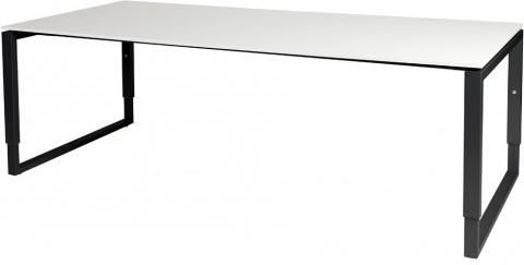 Schaffenburg Domino Plus vergadertafel hoogte instelbaar(62 85cm)met 220x100cm'zwevend'licht grijs 20mm blad en zwart(RAL9011)O poot frame