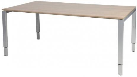 Schaffenburg Domino vergadertafel hoogte instelbaar(62 85cm)met 180x100cm'zwevend'kersen licht 20mm blad en aluminium(RAL9006)N poot frame