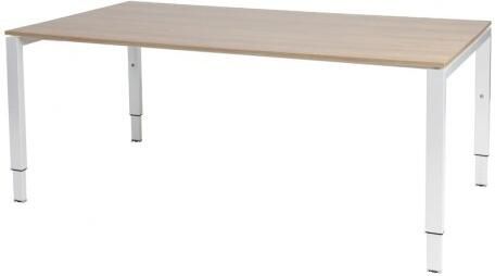 Schaffenburg Domino vergadertafel hoogte instelbaar(62 85cm)met 180x100cm'zwevend'kersen licht 20mm blad en wit(RAL9010)N poot frame