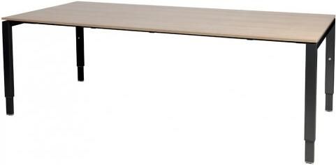 Schaffenburg Domino vergadertafel hoogte instelbaar(62 85cm)met 220x100cm'zwevend'kersen licht 20mm blad en zwart(RAL9011)N poot frame
