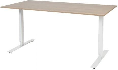Schaffenburg Electric-T bureau zit-sta (69-116cm) hoogte verstelbaar dmv elektromotoren met 160x80cm kersen licht 20mm blad en wit (RAL9010) frame