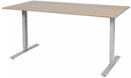 Schaffenburg Electric-T bureau zit-sta (69-116cm) hoogte verstelbaar dmv elektromotoren met 160x80cm kersen licht 20mm blad en aluminium (RAL9006) frame