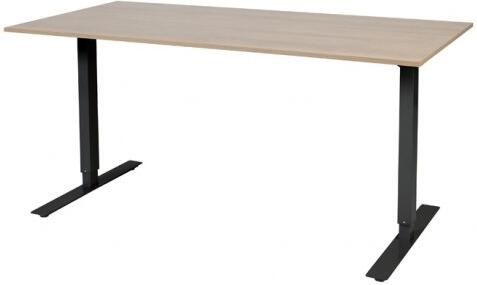 Schaffenburg Electric-T bureau zit-sta (69-116cm) hoogte verstelbaar dmv elektromotoren met 160x80cm kersen licht 20mm blad en zwart (RAL9011) frame