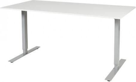 Schaffenburg Electric-T bureau zit-sta (69-116cm) hoogte verstelbaar dmv elektromotoren met 160x80cm krijtwit 20mm blad en aluminium (RAL9006) frame