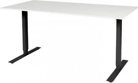 Schaffenburg Electric-T bureau zit-sta (69-116cm) hoogte verstelbaar dmv elektromotoren met 160x80cm licht grijs 20mm blad en zwart (RAL9011) frame