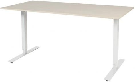 Schaffenburg Electric-T bureau zit-sta (69-116cm) hoogte verstelbaar dmv elektromotoren met 160x80cm lindberg eiken 20mm blad en wit (RAL9010) frame