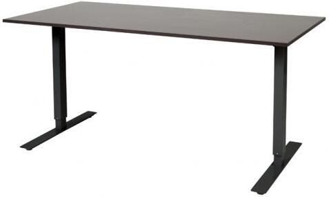 Schaffenburg Electric-T bureau zit-sta (69-116cm) hoogte verstelbaar dmv elektromotoren met 160x80cm wenge donker 20mm blad en zwart (RAL9011) frame