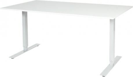 Schaffenburg Electric-T bureau zit-sta (69-116cm) hoogte verstelbaar dmv elektromotoren met 160x90cm krijtwit 20mm blad en wit (RAL9010) frame
