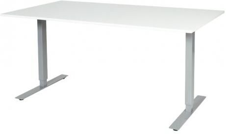 Schaffenburg Electric-T bureau zit-sta (69-116cm) hoogte verstelbaar dmv elektromotoren met 160x90cm krijtwit 20mm blad en aluminium (RAL9006) frame