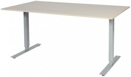 Schaffenburg Electric-T bureau zit-sta (69-116cm) hoogte verstelbaar dmv elektromotoren met 160x90cm lindberg eiken 20mm blad en aluminium (RAL9006) frame