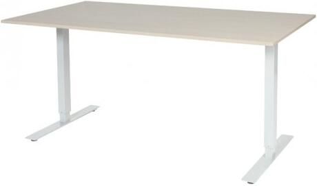 Schaffenburg Electric-T bureau zit-sta (69-116cm) hoogte verstelbaar dmv elektromotoren met 160x90cm lindberg eiken 20mm blad en wit (RAL9010) frame