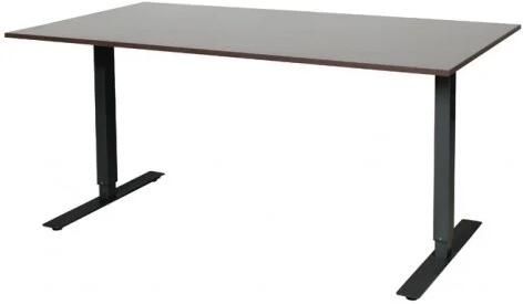 Schaffenburg Electric-T bureau zit-sta (69-116cm) hoogte verstelbaar dmv elektromotoren met 160x90cm wenge donker 20mm blad en zwart (RAL9011) frame