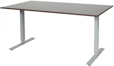 Schaffenburg Electric-T bureau zit-sta (69-116cm) hoogte verstelbaar dmv elektromotoren met 160x90cm wenge donker 20mm blad en aluminium (RAL9006) frame