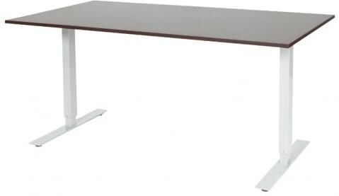 Schaffenburg Electric-T bureau zit-sta (69-116cm) hoogte verstelbaar dmv elektromotoren met 160x90cm wenge donker 20mm blad en wit (RAL9010) frame