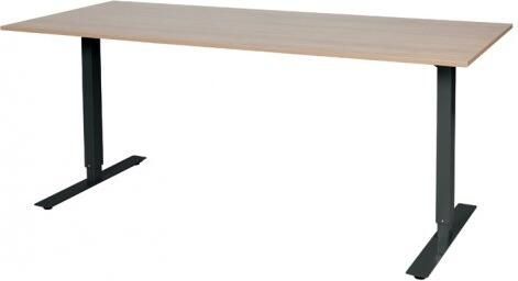 Schaffenburg Electric-T bureau zit-sta (69-116cm) hoogte verstelbaar dmv elektromotoren met 180x80cm kersen licht 20mm blad en zwart (RAL9011) frame