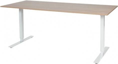 Schaffenburg Electric-T bureau zit-sta (69-116cm) hoogte verstelbaar dmv elektromotoren met 180x80cm kersen licht 20mm blad en wit (RAL9010) frame