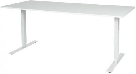 Schaffenburg Electric-T bureau zit-sta (69-116cm) hoogte verstelbaar dmv elektromotoren met 180x80cm krijtwit 20mm blad en wit (RAL9010) frame