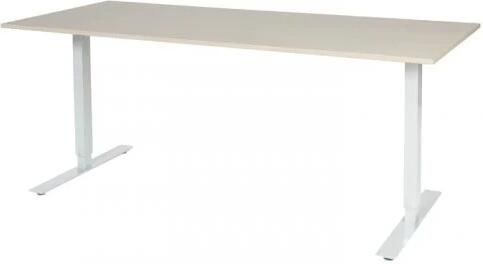 Schaffenburg Electric-T bureau zit-sta (69-116cm) hoogte verstelbaar dmv elektromotoren met 180x80cm lindberg eiken 20mm blad en wit (RAL9010) frame