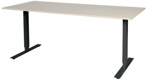 Schaffenburg Electric-T bureau zit-sta (69-116cm) hoogte verstelbaar dmv elektromotoren met 180x80cm lindberg eiken 20mm blad en zwart (RAL9011) frame