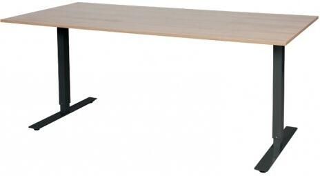 Schaffenburg Electric-T bureau zit-sta (69-116cm) hoogte verstelbaar dmv elektromotoren met 180x90cm kersen licht 20mm blad en zwart (RAL9011) frame
