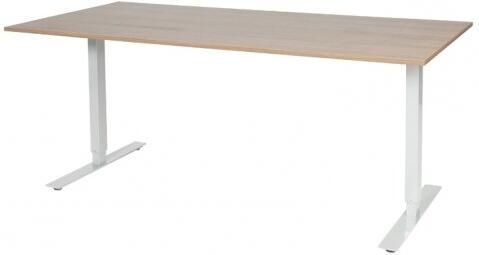 Schaffenburg Electric-T bureau zit-sta (69-116cm) hoogte verstelbaar dmv elektromotoren met 180x90cm kersen licht 20mm blad en wit (RAL9010) frame