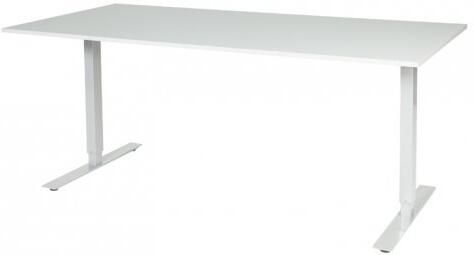 Schaffenburg Electric-T bureau zit-sta (69-116cm) hoogte verstelbaar dmv elektromotoren met 180x90cm krijtwit 20mm blad en wit (RAL9010) frame