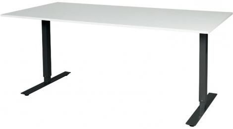 Schaffenburg Electric-T bureau zit-sta (69-116cm) hoogte verstelbaar dmv elektromotoren met 180x90cm licht grijs 20mm blad en zwart (RAL9011) frame