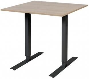 Schaffenburg Electric-T bureau zit-sta (69-116cm) hoogte verstelbaar dmv elektromotoren met 80x80cm kersen licht 20mm blad en zwart (RAL9011) frame