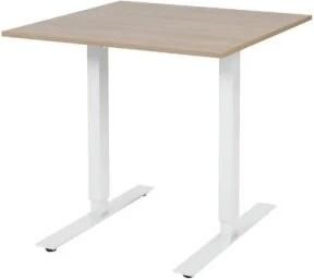 Schaffenburg Electric-T bureau zit-sta (69-116cm) hoogte verstelbaar dmv elektromotoren met 80x80cm kersen licht 20mm blad en wit (RAL9010) frame