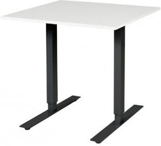 Schaffenburg Electric-T bureau zit-sta (69-116cm) hoogte verstelbaar dmv elektromotoren met 80x80cm krijtwit 20mm blad en zwart (RAL9011) frame