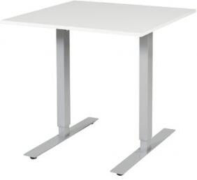 Schaffenburg Electric-T bureau zit-sta (69-116cm) hoogte verstelbaar dmv elektromotoren met 80x80cm krijtwit 20mm blad en aluminium (RAL9006) frame